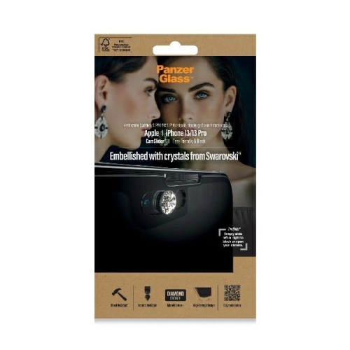 Kup Edzett üveg PanzerGlass E2E Mikrotörés Apple iPhone 16e / 14 / 13 / 13 Pro CamSlider Swarovsky Case Friendly Antibakteriális fekete/black 2751 - PZG157 - {ean13} - Sklep Home Screen