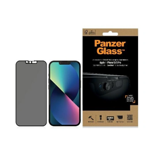 Kup Edzett üveg PanzerGlass E2E Microfracture Apple iPhone 16e / 14 / 13 / 13 Pro Case Friendly CamSlider Privacy Antibakteriális fekete/black P2748 - PZG159 - {ean13} - Sklep Home Screen