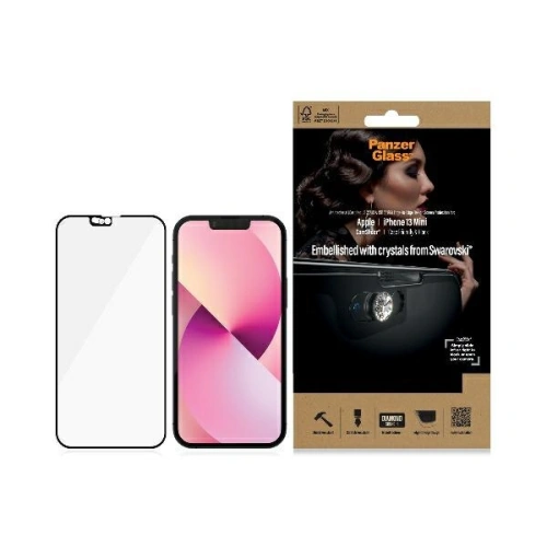 Kup PanzerGlass Apple Gehärtetes Glas E2E Microfracture iPhone 13 mini CamSlider Swarovsky Case Friendly AntiBacterial schwarz/schwarz 2750 - PZG161 - {ean13} - Sklep Home Screen