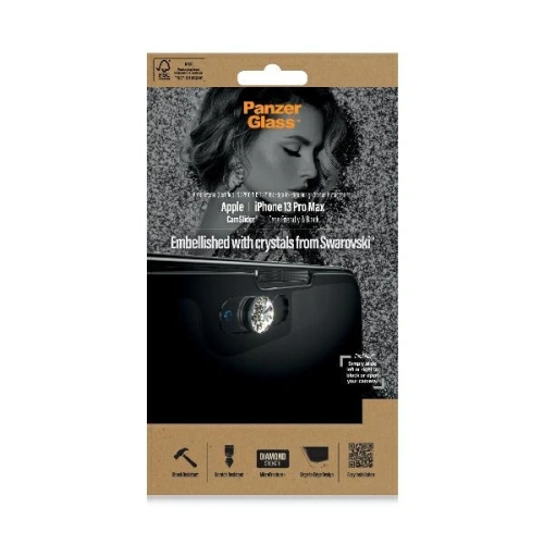 Kup PanzerGlass Apple Gehärtetes Glas E2E Microfracture iPhone 13 Pro Max CamSlider Swarovsky Case Friendly AntiBacterial schwarz/schwarz 2752 - PZG164 - {ean13} - Sklep Home Screen