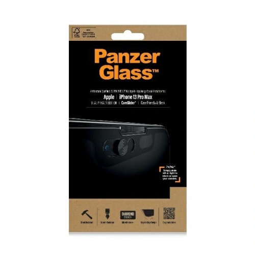 Kup Sticlă securizată PanzerGlass E2E Microfracture Apple iPhone 13 Pro Max Case Friendly CamSlider Privacy Antibacterial negru/black P2749 - PZG166 - {ean13} - Sklep Home Screen