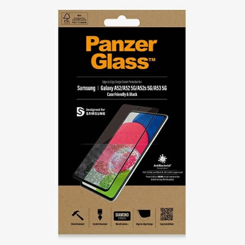 Buy PanzerGlass E2E Microfracture Samsung Galaxy A52/A53 5G Case Friendly AntiBacterial black - PZG168 - {ean13} - Home Screen Store Europe