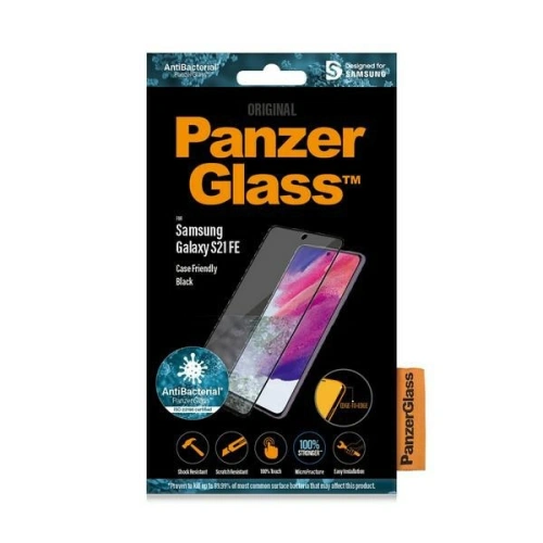 Kup Szkło hartowane PanzerGlass E2E Microfracture Samsung Galaxy S21 FE Case Friendly Finger Print AntiBacterial czarny/black 7275 - PZG172 - {ean13} - Sklep Home Screen