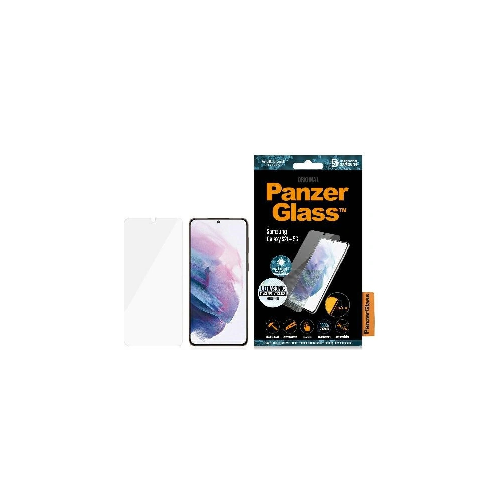 Szkło hartowane PanzerGlass E2E Microfracture Samsung Galaxy S21+ Plus Case Friendly Finger Print AntiBacterial czarny/black