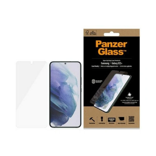 Kup Edzett üveg PanzerGlass E2E Mikrotörés Samsung Galaxy S22+ Plus Case Friendly Antibakteriális fekete/black 7294 - PZG175 - {ean13} - Sklep Home Screen
