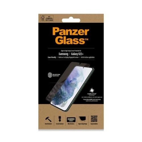 Kup Szkło hartowane PanzerGlass E2E Microfracture Samsung Galaxy S22+ Plus Case Friendly AntiBacterial czarny/black 7294 - PZG175 - {ean13} - Sklep Home Screen