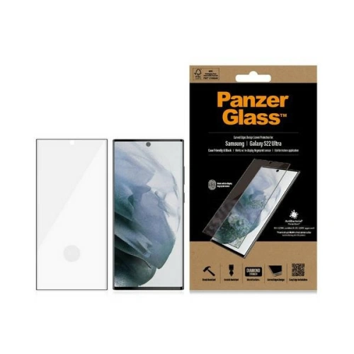 Kup Szkło hartowane PanzerGlass E2E Microfracture Samsung Galaxy S22 Ultra Case Friendly AntiBacterial czarny/black 7295 - PZG177 - {ean13} - Sklep Home Screen