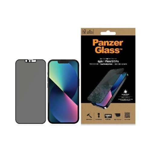 Kup Szkło prywatyzujące PanzerGlass E2E Privacy Apple iPhone 16e / 14 / 13 / 13 Pro Case Friendly Microfracture AntiBacterial czarny/black ProP2745 - PZG180 - {ean13} - Sklep Home Screen