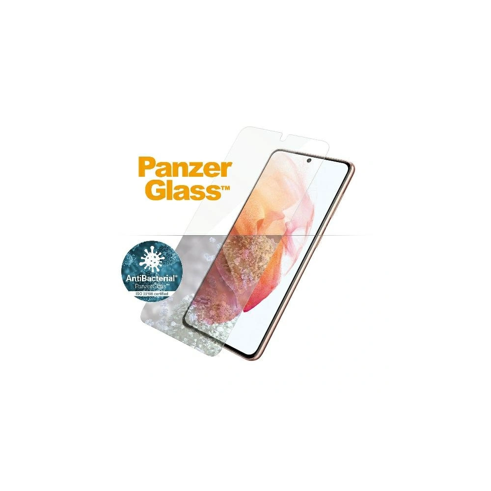 Szkło hartowane PanzerGlass E2E Pro Microfracture Samsung Galaxy S21 Case Friendly Finger Print AntiBacterial czarny/black