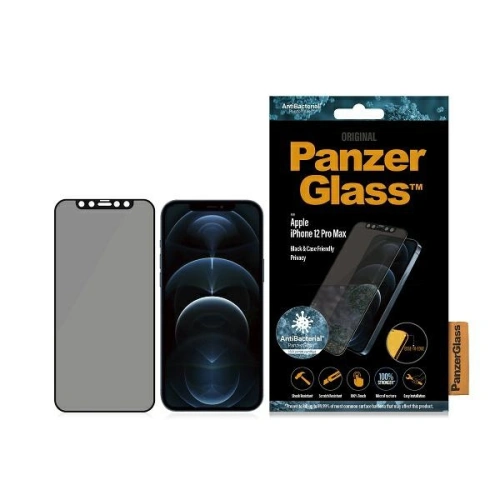 Kup Sticlă securizată PanzerGlass E2E Super+ Apple iPhone 12 Pro Max Case Friendly AntiBacterial Microfracture Privacy negru/black - PZG217 - {ean13} - Sklep Home Screen