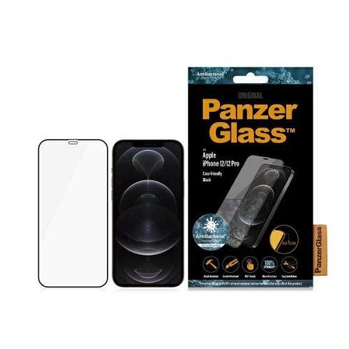 Kup PanzerGlass Apple Gehärtetes Glas E2E Super+ iPhone 12/12 Pro Case Friendly AntiBacterial MicroFracture schwarz/schwarz - PZG218 - {ean13} - Sklep Home Screen