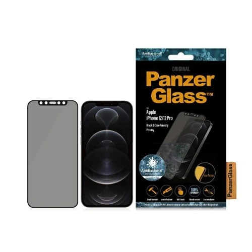Kup Edzett üveg PanzerGlass E2E Super+ Apple iPhone 12/12 Pro Case Friendly Antibakteriális Mikrorepedéses Privacy fekete/black - PZG219 - {ean13} - Sklep Home Screen