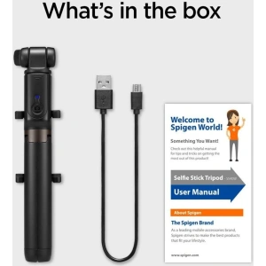 Spigen S540W Wireless Selfie Stick Tripod Black