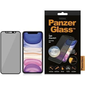 Kup PanzerGlass Apple Gehärtetes Glas E2E Super+ iPhone 11/XR Case Friendly, CamSlider Privacy schwarz/schwarz - PZG227 - {ean13} - Sklep Home Screen