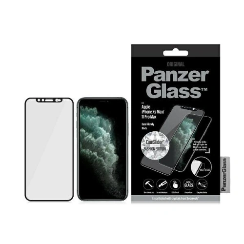 Kup Sticlă securizată PanzerGlass E2E Super+ Apple iPhone 11 Pro Max/XS Max Case Friendly Swarovsky CamSlider negru/black - PZG230 - {ean13} - Sklep Home Screen