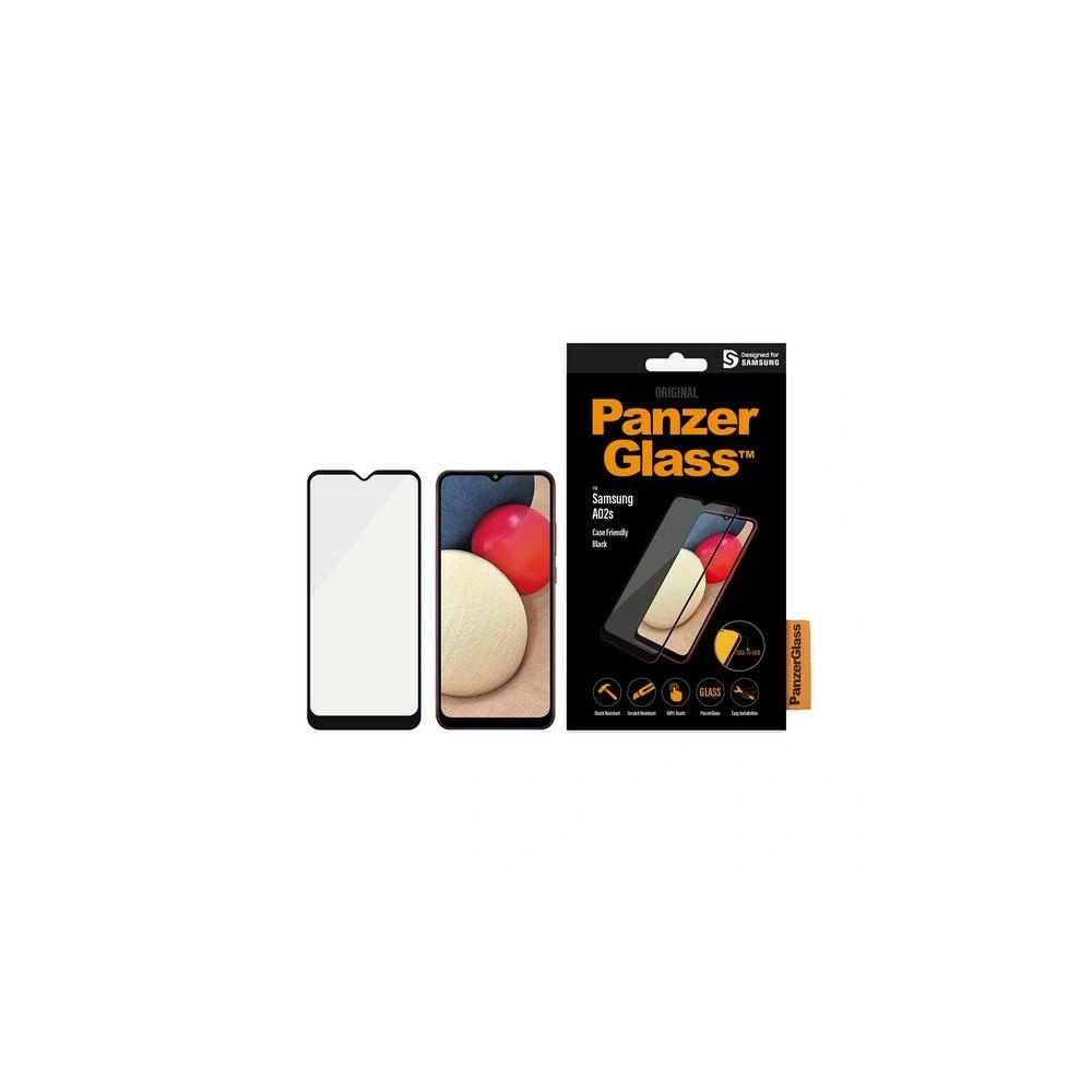 Szkło hartowane PanzerGlass E2E Super+ Samsung Galaxy A02s Case Friendly AntiBacterial czarny/black