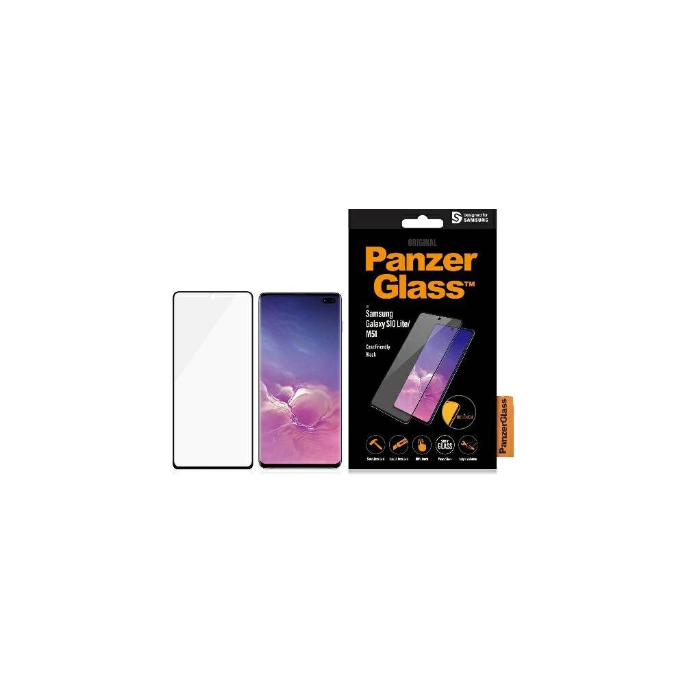 Szkło hartowane PanzerGlass E2E Super+ Samsung Galaxy S10 Lite/M51  Case Friendly czarny/black