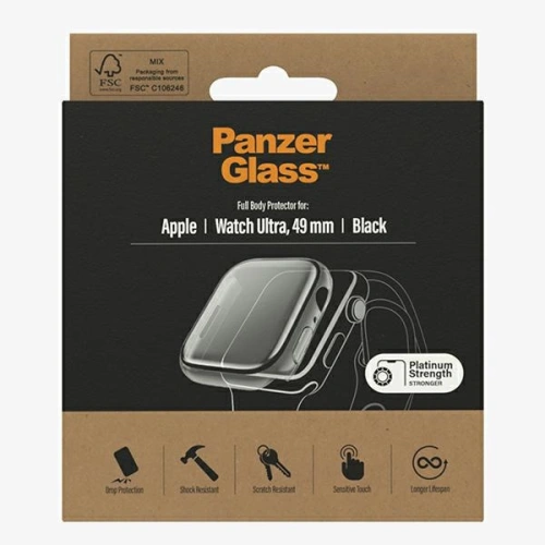 Kup Gehärtetes Glas PanzerGlass Full Body Apple Watch Ultra 49mm schwarz/black 3678 - PZG253 - {ean13} - Sklep Home Screen