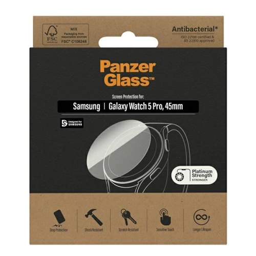 Kup Szkło hartowane PanzerGlass Samsung Galaxy Watch Classic 5 Pro 45mm Screen Protection Antibacterial 3676 - PZG268 - {ean13} - Sklep Home Screen