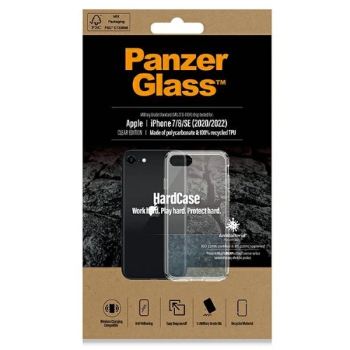 Buy PanzerGlass HardCase Apple iPhone SE 2022/SE 2020/8/7 Antibacterial Military grade Tangerine transparent 0377 - PZG286 - {ean13} - Home Screen Store Europe
