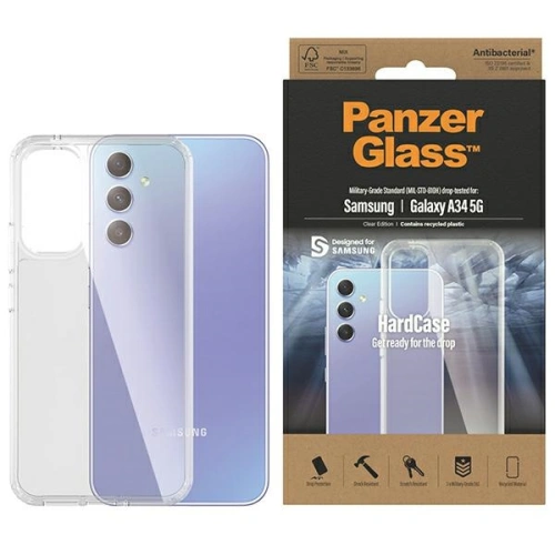 Kup Etui PanzerGlass HardCase Samsung Galaxy A34 5G Antibacterian de grad militar transparent 0444 - PZG287 - {ean13} - Sklep Home Screen