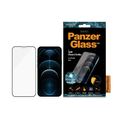 Kup Tvrzené sklo PanzerGlass Pro E2E Super+ Apple iPhone 12 Pro Max Case Friendly AntiBacterial Microfracture černé/black - PZG302 - {ean13} - Sklep Home Screen