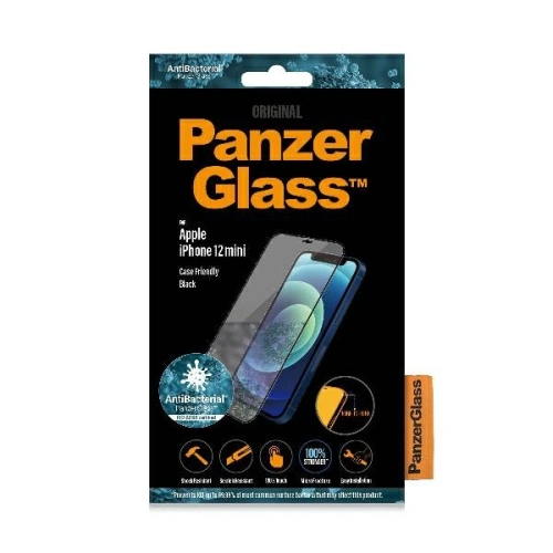 Kup PanzerGlass Apple Tempered Glass Pro E2E Super+ iPhone 12 mini Case Friendly AntiBacterial MicroFracture schwarz/schwarz - PZG304 - {ean13} - Sklep Home Screen