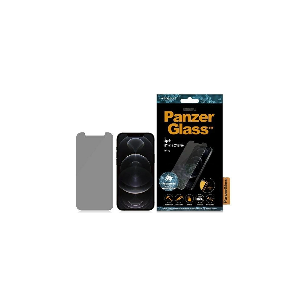 Szkło hartowane PanzerGlass Standard Super+ Apple iPhone 12/12 Pro Privacy Antibacterial