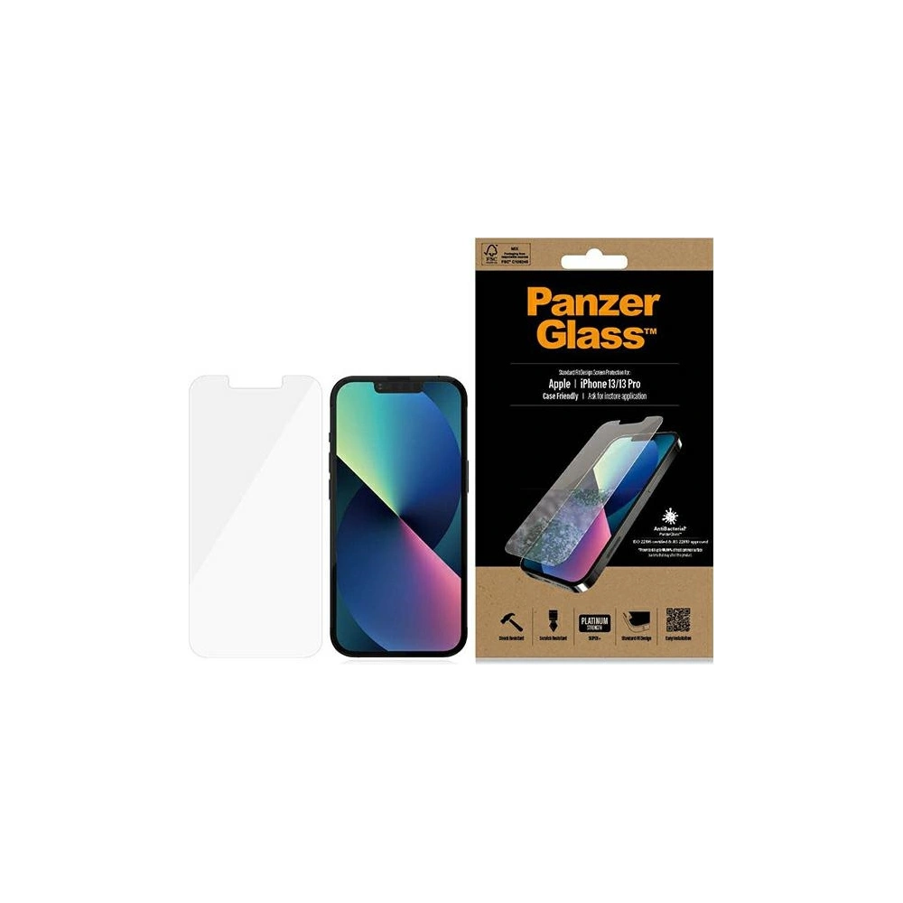 Szkło hartowane PanzerGlass Standard Super+ Apple iPhone 16e / 14 / 13 / 13 Pro Antibacterial PRO2742
