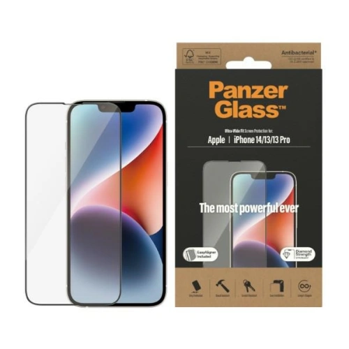 Kup PanzerGlass Apple Gehärtetes Glas Ultra-Wide Fit iPhone 14/13/13 Pro Bildschirmschutz Antibakteriell Easy Aligner Inklusive 2783 - PZG341 - {ean13} - Sklep Home Screen