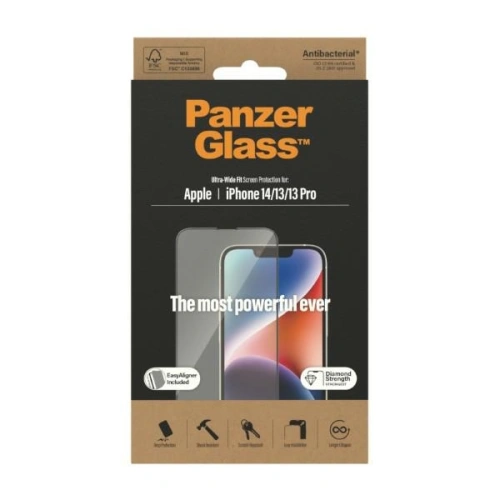 Kup Szkło hartowane PanzerGlass Ultra-Wide Fit Apple iPhone 14/13/13 Pro Screen Protection Antibacterial Easy Aligner Included 2783 - PZG341 - {ean13} - Sklep Home Screen