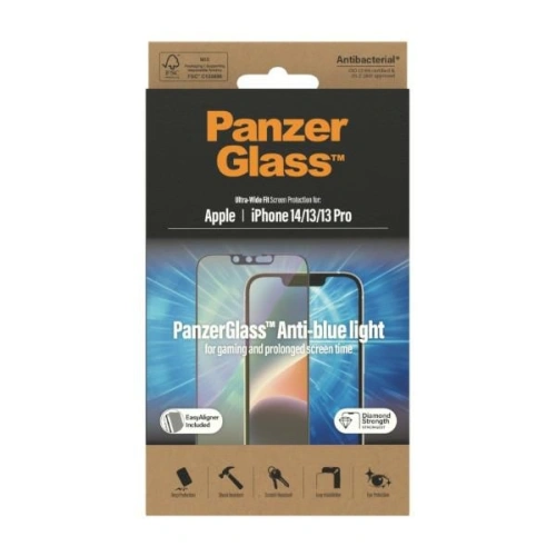 Kup Szkło hartowane PanzerGlass Ultra-Wide Fit Apple iPhone 14/13/13 Pro Screen Protection Antibacterial Easy Aligner Included Anti-blue light 2791 - PZG342 - {ean13} - Sklep Home Screen