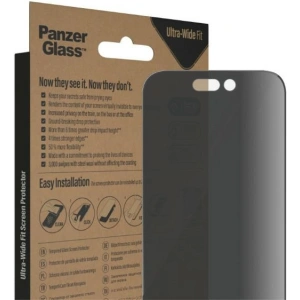 Szkło hartowane PanzerGlass Ultra-Wide Fit Apple iPhone 14 Pro Privacy Screen Protection Antibacterial Easy Aligner Included P2784