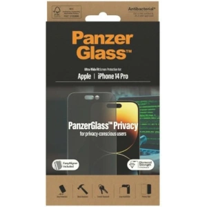 Szkło hartowane PanzerGlass Ultra-Wide Fit Apple iPhone 14 Pro Privacy Screen Protection Antibacterial Easy Aligner Included P2784