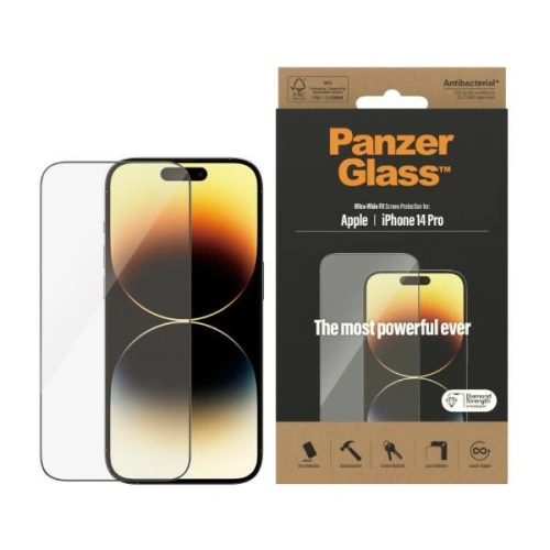 Kup Sticlă temperată PanzerGlass Ultra-Wide Fit Apple iPhone 14 Pro Protecție pentru ecran Antibacteriană 2772 - PZG346 - {ean13} - Sklep Home Screen