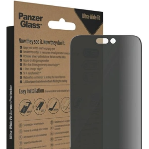 Sticlă securizată PanzerGlass Ultra-Wide Fit Apple iPhone 14 Pro Max Protecție Ecran Privacy Antibacteriană Inclus Aliniator Ușor P2786