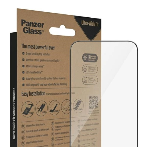 Kup Tvrzené sklo PanzerGlass Ultra-Wide Fit Apple iPhone 14 Pro Max Ochrana obrazovky Antibakteriální Snadné zarovnání zahrnuto 2786 - PZG353 - {ean13} - Sklep Home Screen