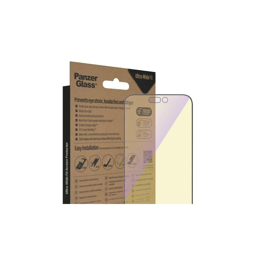 Szkło hartowane PanzerGlass Ultra-Wide Fit Apple iPhone 14 Pro Max Screen Protection Antibacterial Easy Aligner Included Anti-blue light 2794