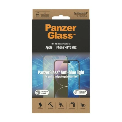Kup Sticlă securizată PanzerGlass Ultra-Wide Fit Apple iPhone 14 Pro Max Protecție Ecran Antibacterian Aliniator Ușor Inclus Anti-lumină albastră 2794 - PZG354 - {ean13} - Sklep Home Screen