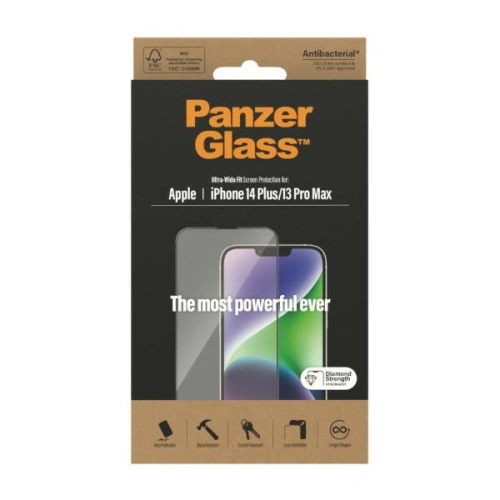 Kup Szkło hartowane PanzerGlass Ultra-Wide Fit Apple iPhone iPhone 14 Plus / 15 Plus Screen Protection Antibacterial 2773 - PZG358 - {ean13} - Sklep Home Screen