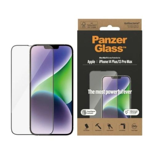Kup Sticlă securizată PanzerGlass Ultra-Wide Fit Apple iPhone iPhone 14 Plus / 15 Plus Protecție pentru ecran Antibacterian Aliniere ușoară Inclusă 2785 - PZG359 - {ean13} - Sklep Home Screen