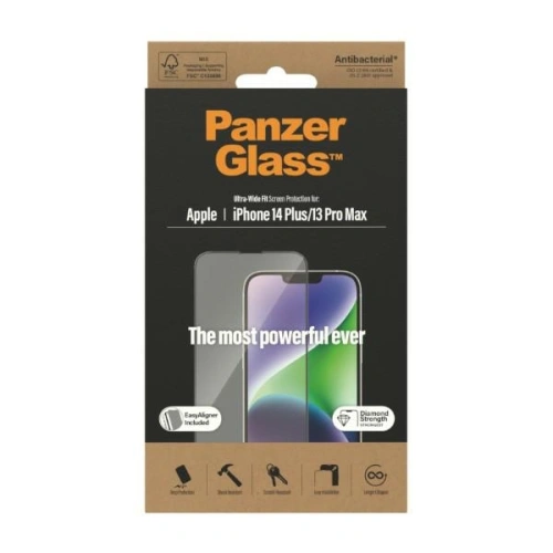 Kup Sticlă securizată PanzerGlass Ultra-Wide Fit Apple iPhone iPhone 14 Plus / 15 Plus Protecție pentru ecran Antibacterian Aliniere ușoară Inclusă 2785 - PZG359 - {ean13} - Sklep Home Screen