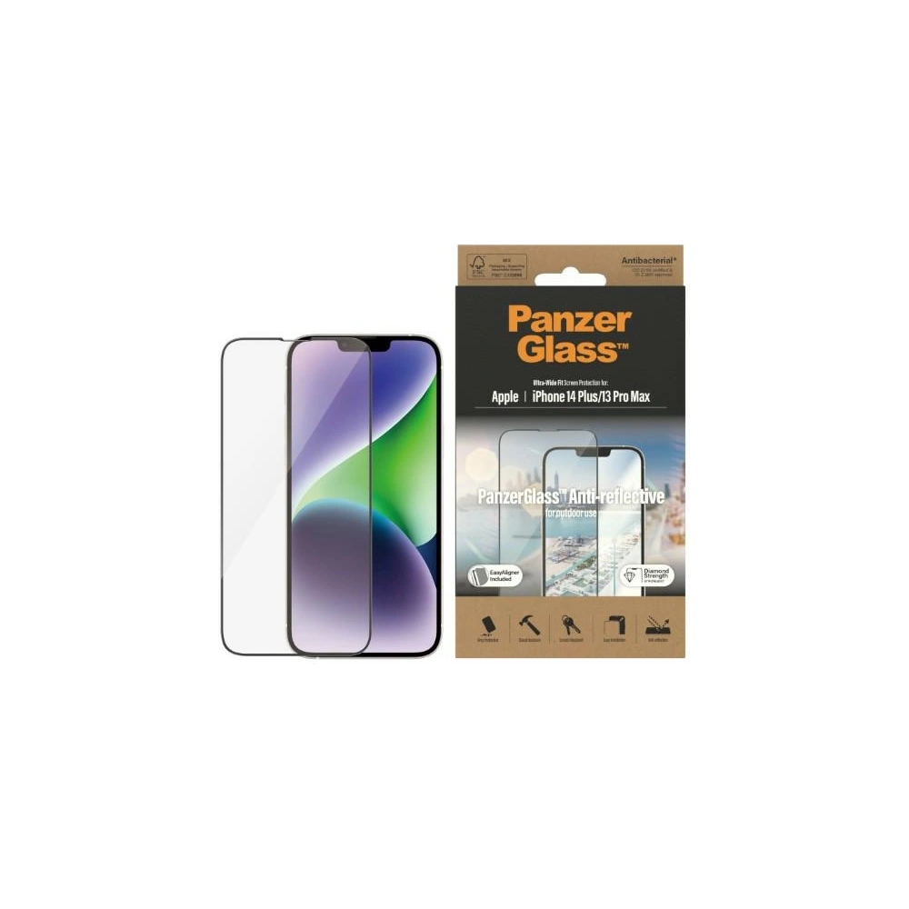 Szkło hartowane PanzerGlass Ultra-Wide Fit Apple iPhone iPhone 14 Plus / 15 Plus Screen Protection Anti-reflective Antibacterial Easy Aligner Included 2789