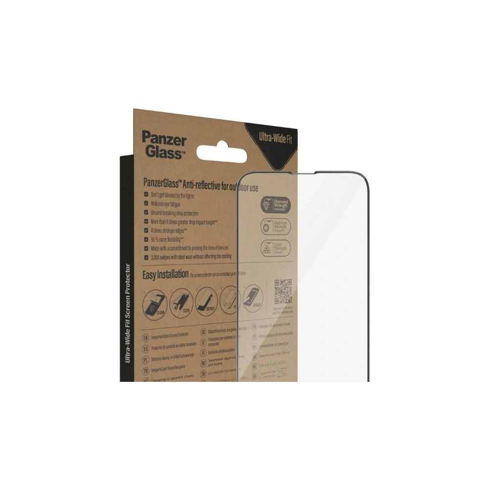 Szkło hartowane PanzerGlass Ultra-Wide Fit Apple iPhone iPhone 14 Plus / 15 Plus Screen Protection Anti-reflective Antibacterial Easy Aligner Included 2789