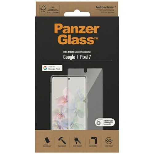 Kup Sticlă securizată PanzerGlass Ultra-Wide Fit Google Pixel 7 Protecție pentru ecran Antibacterian negru/black 4772 - PZG365 - {ean13} - Sklep Home Screen