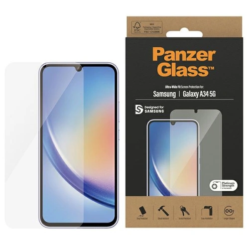 Kup Szkło hartowane PanzerGlass Ultra-Wide Fit Samsung Galaxy A34 5G Screen Protection 7327 - PZG367 - {ean13} - Sklep Home Screen