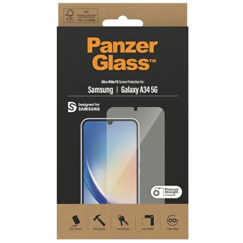 Kup Szkło hartowane PanzerGlass Ultra-Wide Fit Samsung Galaxy A34 5G Screen Protection 7327 - PZG367 - {ean13} - Sklep Home Screen