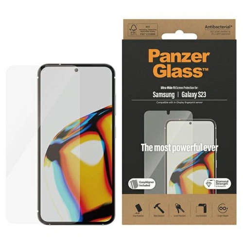 Kup Tvrzené sklo PanzerGlass Ultra-Wide Fit Samsung Galaxy S23 Ochrana obrazovky 7315 s aplikátorem - PZG369 - {ean13} - Sklep Home Screen