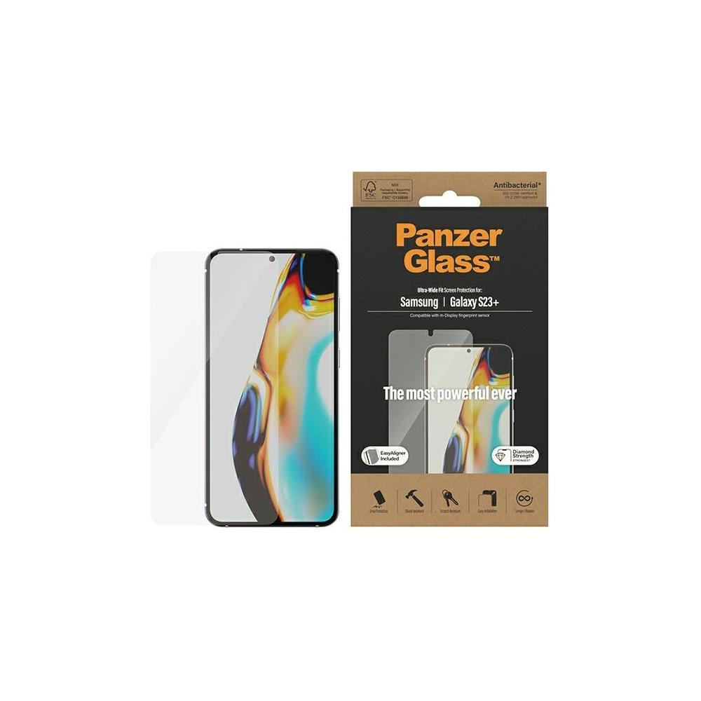 Szkło hartowane PanzerGlass Ultra-Wide Fit Samsung Galaxy S23+ Plus Screen Protection 7316 z aplikatorem