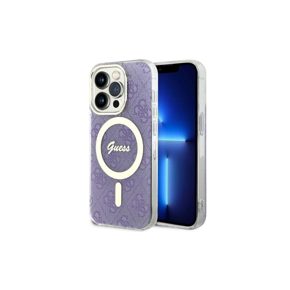 Etui Guess GUHMP14LH4STU Apple iPhone 14 Pro purpurowy/purple hardcase 4G MagSafe